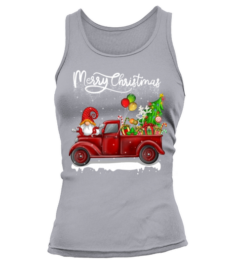 Merry Christmas Vintage Red Truck Gnome Tank top Woman