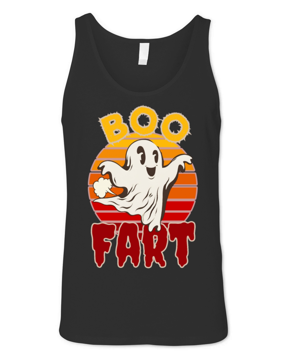 Boo fart funny farting ghost for Halloween Unisex Jersey Tank