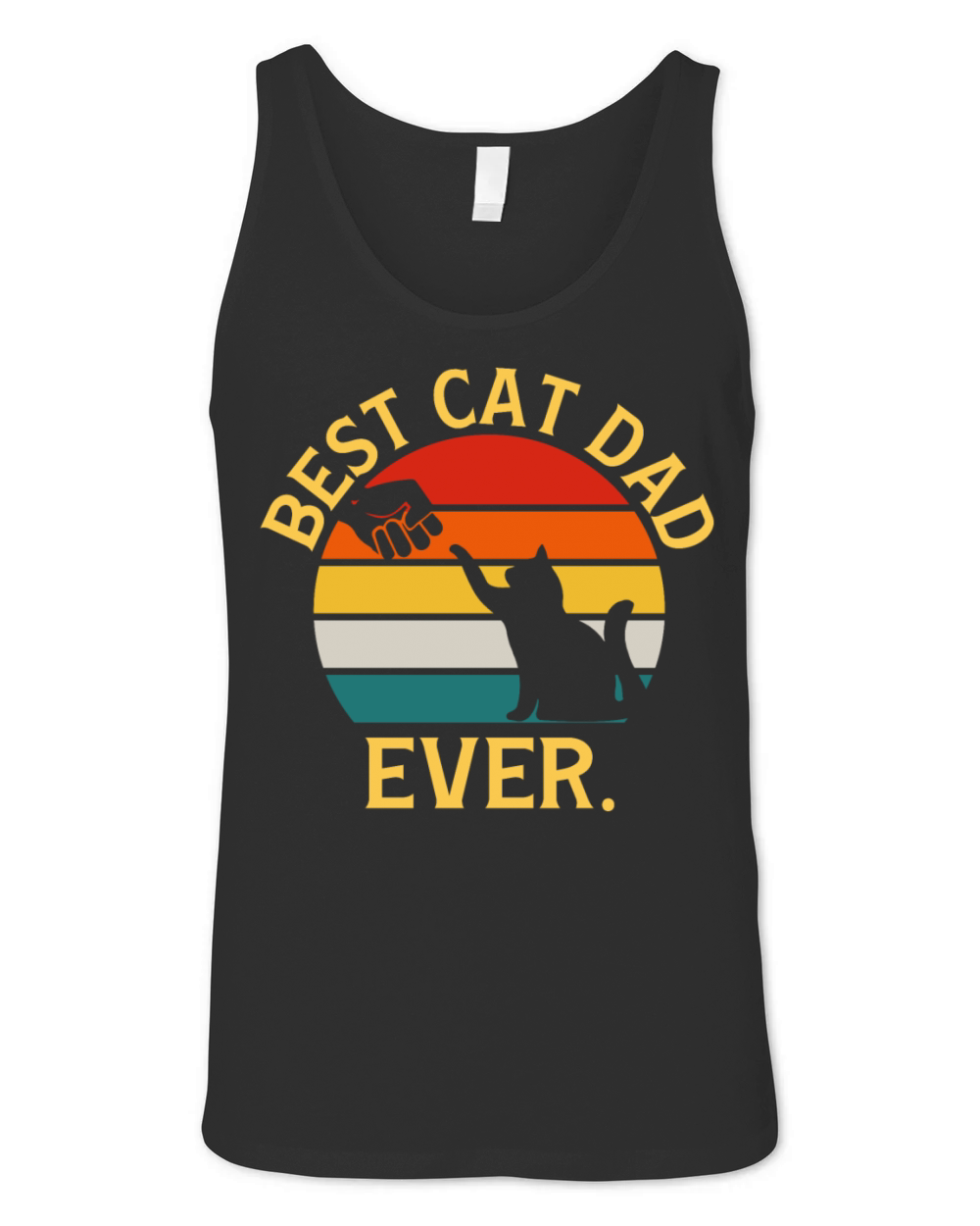 Vintage Best Cat Dad Ever Unisex Jersey Tank
