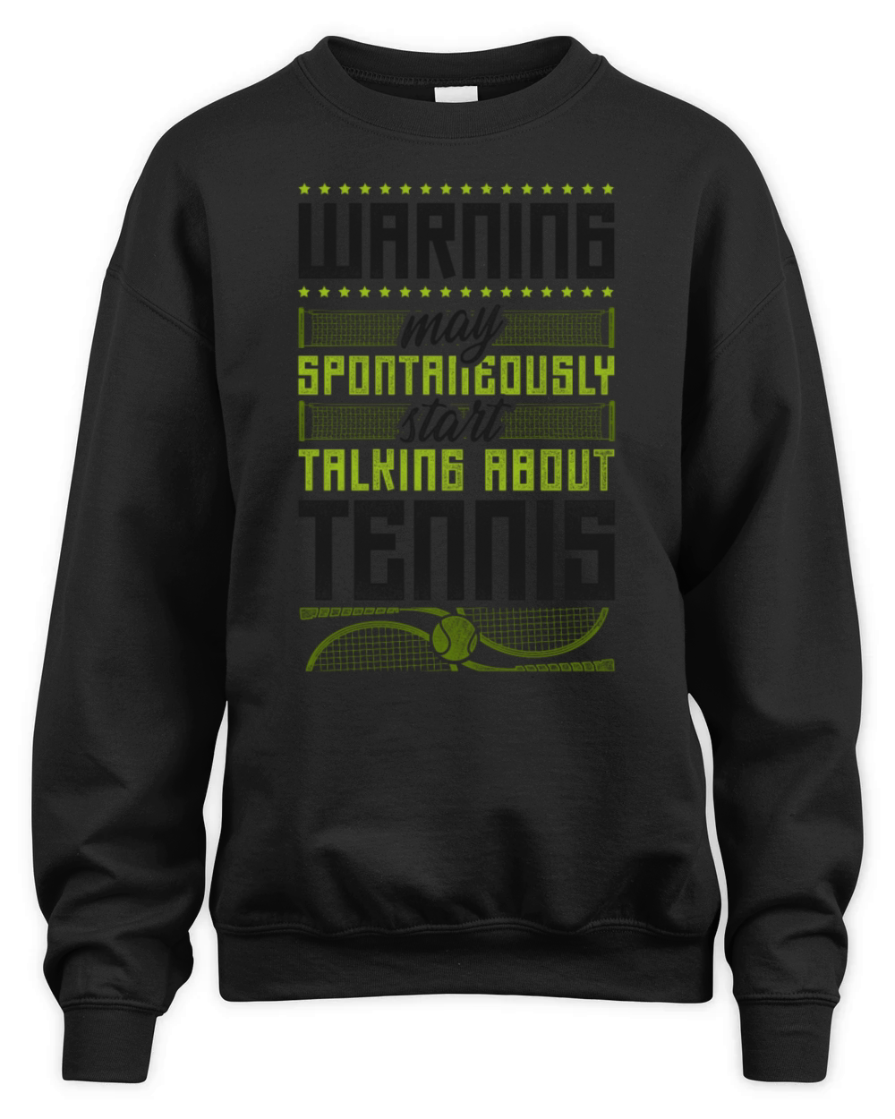 Funny Tennis Player Racket Warning Unisex Premium Crewneck Sweatshirt