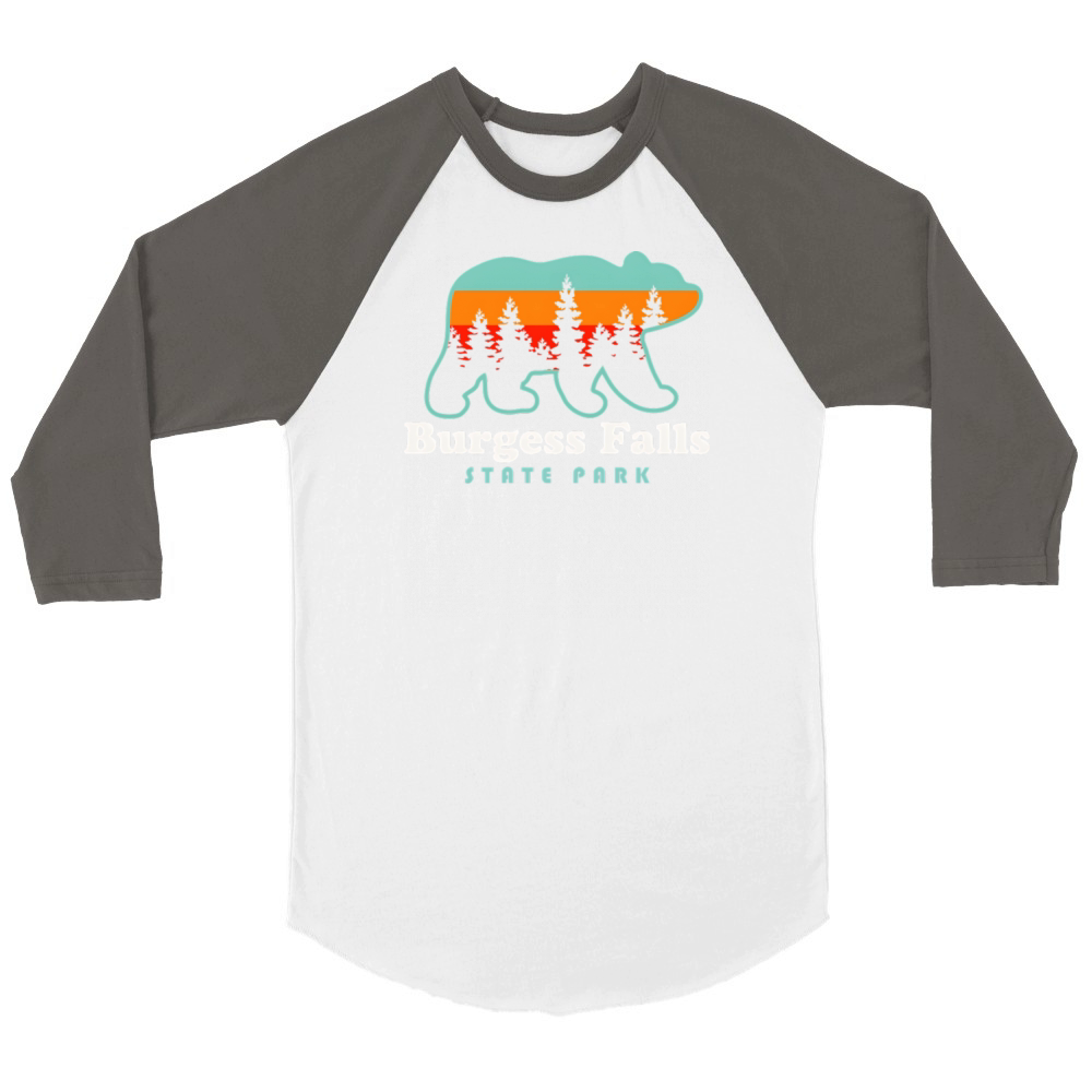 Burgess Falls State Park Hiking Tennessee Bear Unisex ¾ sleeve Raglan T-shirt