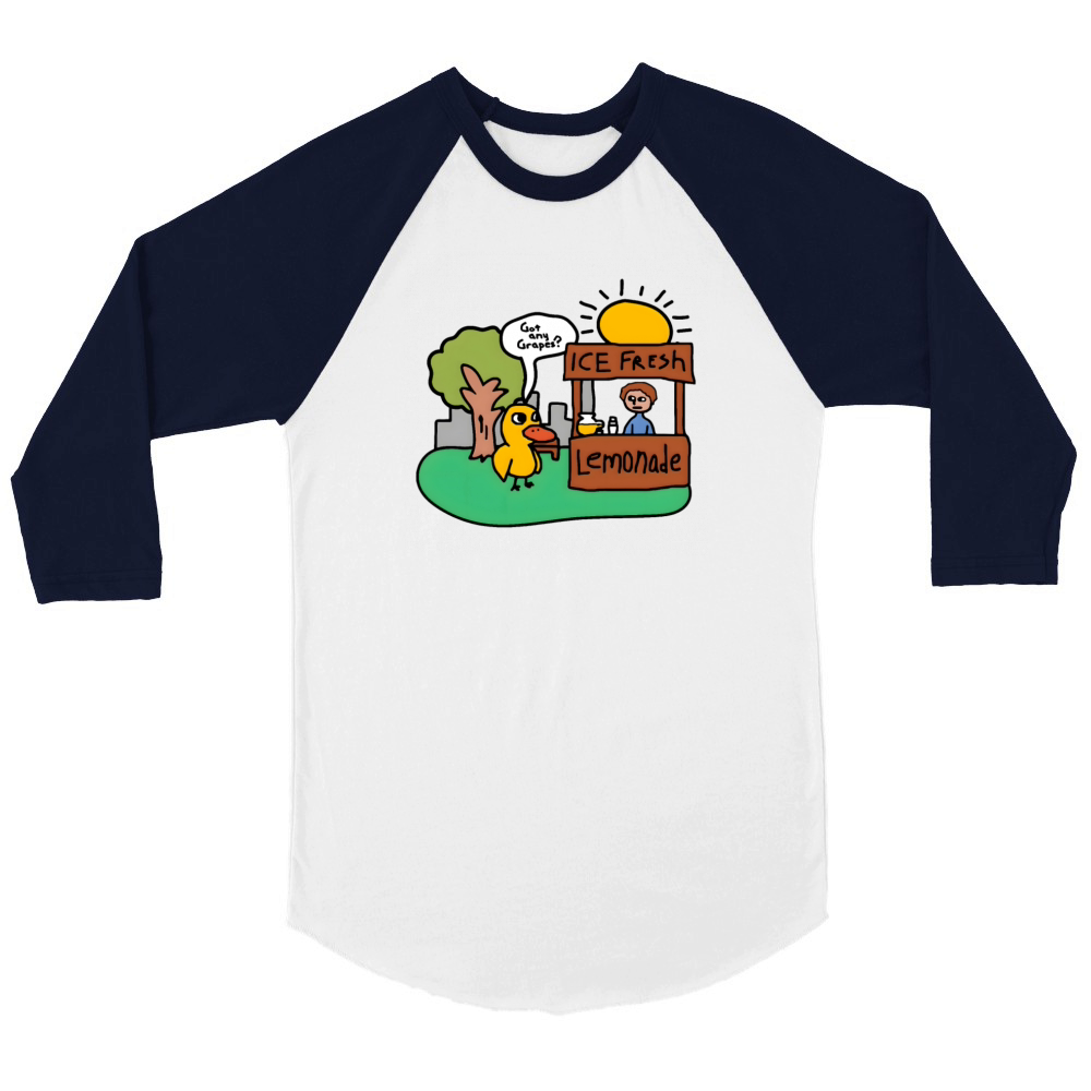 Got Any Grapes The Duck Song Lemonade Funny 2WH1 Unisex ¾ sleeve Raglan T-shirt
