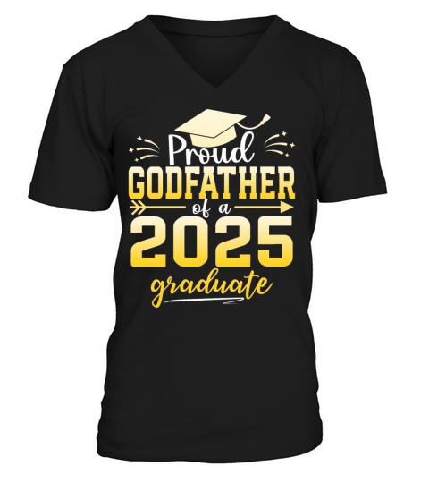 Proud Godfather Of A Class Of 2025 Graduate V-Neck T-shirt