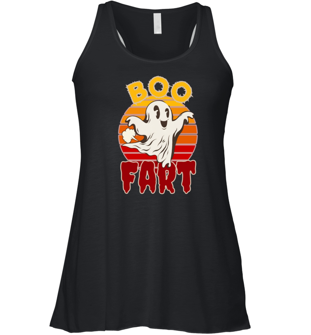 Boo fart funny farting ghost for Halloween Women's Flowy Tank Top