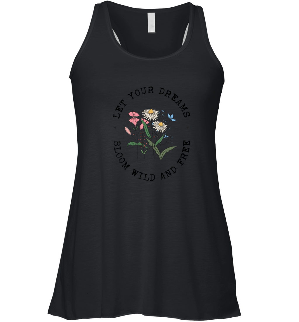 Vintage Retro Wildflowers Let Your Dreams Bloom Women's Flowy Tank Top