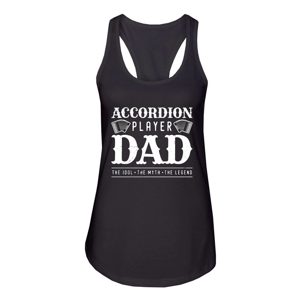 Accordion Player Dad The Idol Loves Country Music Women's Racerback Tank