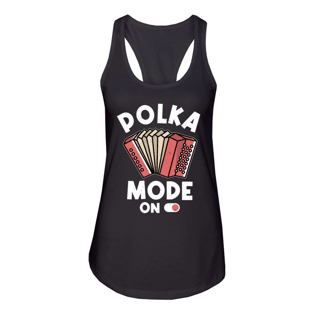 Funny Polka Dance Design for a Polka Muscian Women's Racerback Tank