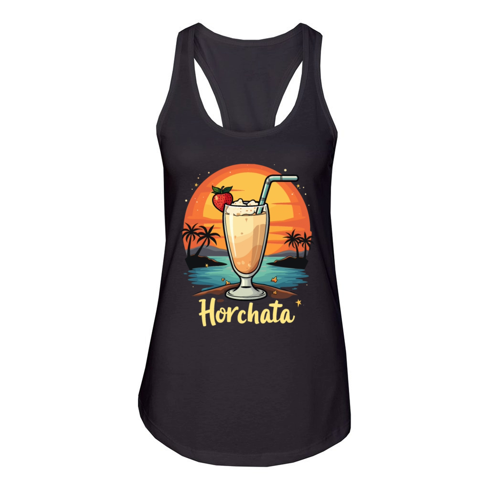 Vintage Retro Style Horchata Mexican Drink Summer Women's Racerback Tank