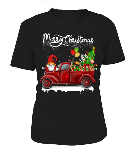 Merry Christmas Vintage Red Truck Gnome Women's T-Shirt