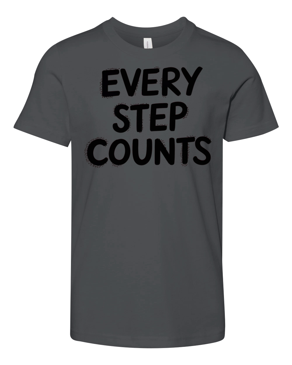 Every Step Count Minimal Typography Youth Unisex Jersey Tee