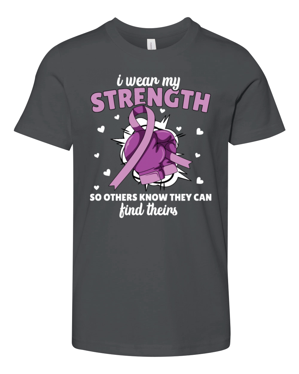 Violence awareness purple ribbon shirt design Youth Unisex Jersey Tee