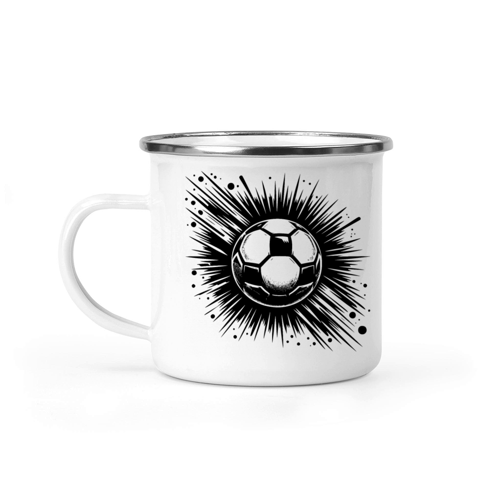 Flying Football Shot Tattoo Logo Style Camping Mug