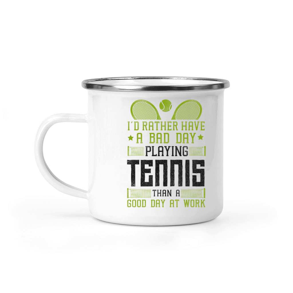 Funny Tennis Player Racket Id Camping Mug