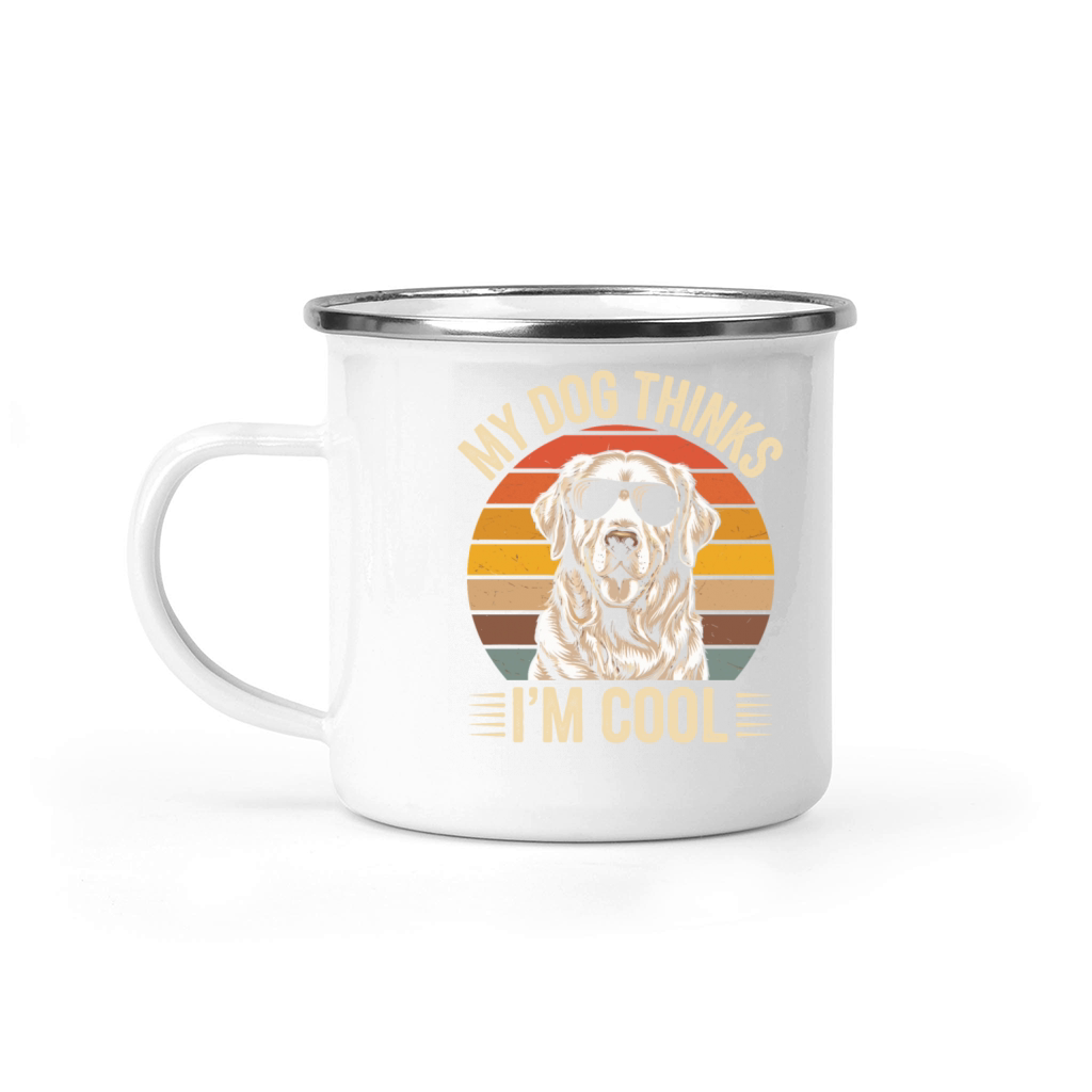 Golden Retriever My Dog Thinks Im Cool Camping Mug