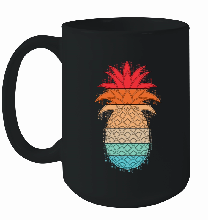Tropical Hawaiian Pineapple Aloha Retro Vintage Ceramic Mug