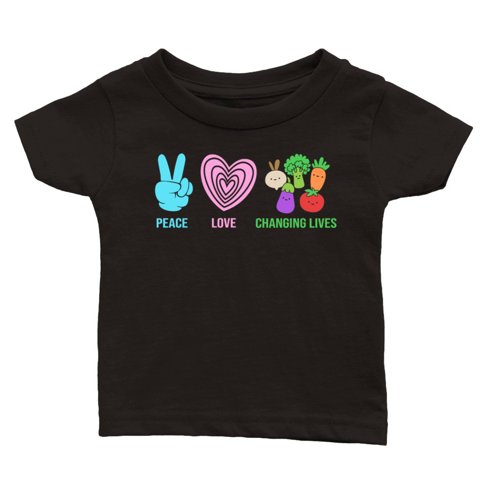 Peace Love Changing Lives Nutritionist Dietitian Classic Baby Crewneck T-shirt