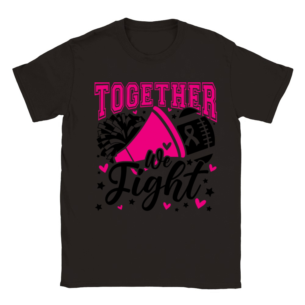 Together We Fight Ribbon Breast Cancer Awareness Classic Kids Crewneck T-shirt