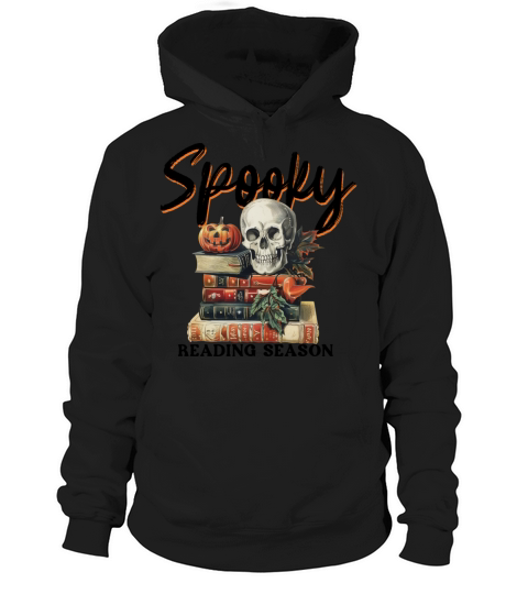 Spooky Reading Season - Vintage Halloween - Skull Hoodie Unisex