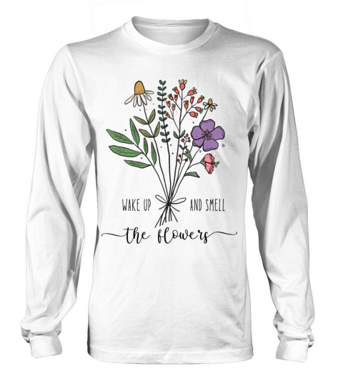 Retro Vintage Wildflowers Motivational Quote Long sleeved Unisex