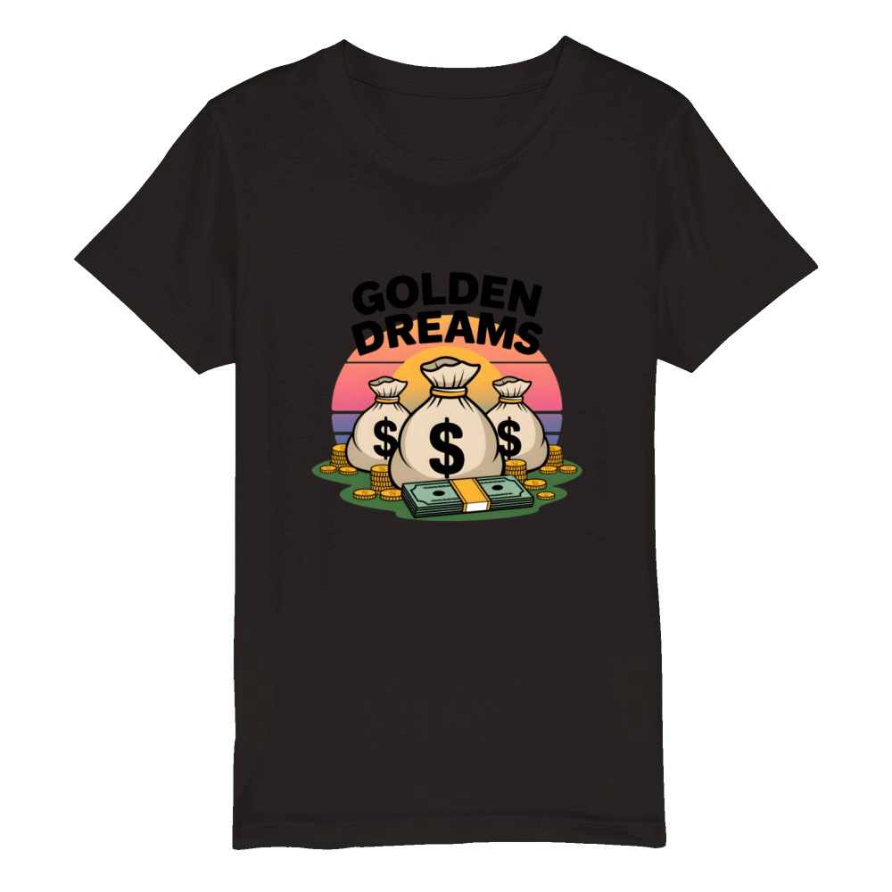 golden dreams 1 Organic Kids Crewneck T-shirt