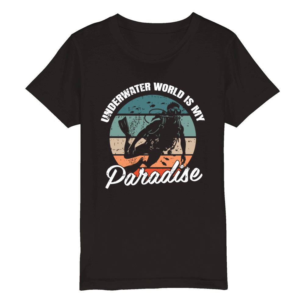 Underwater World Is My Paradise Organic Kids Crewneck T-shirt