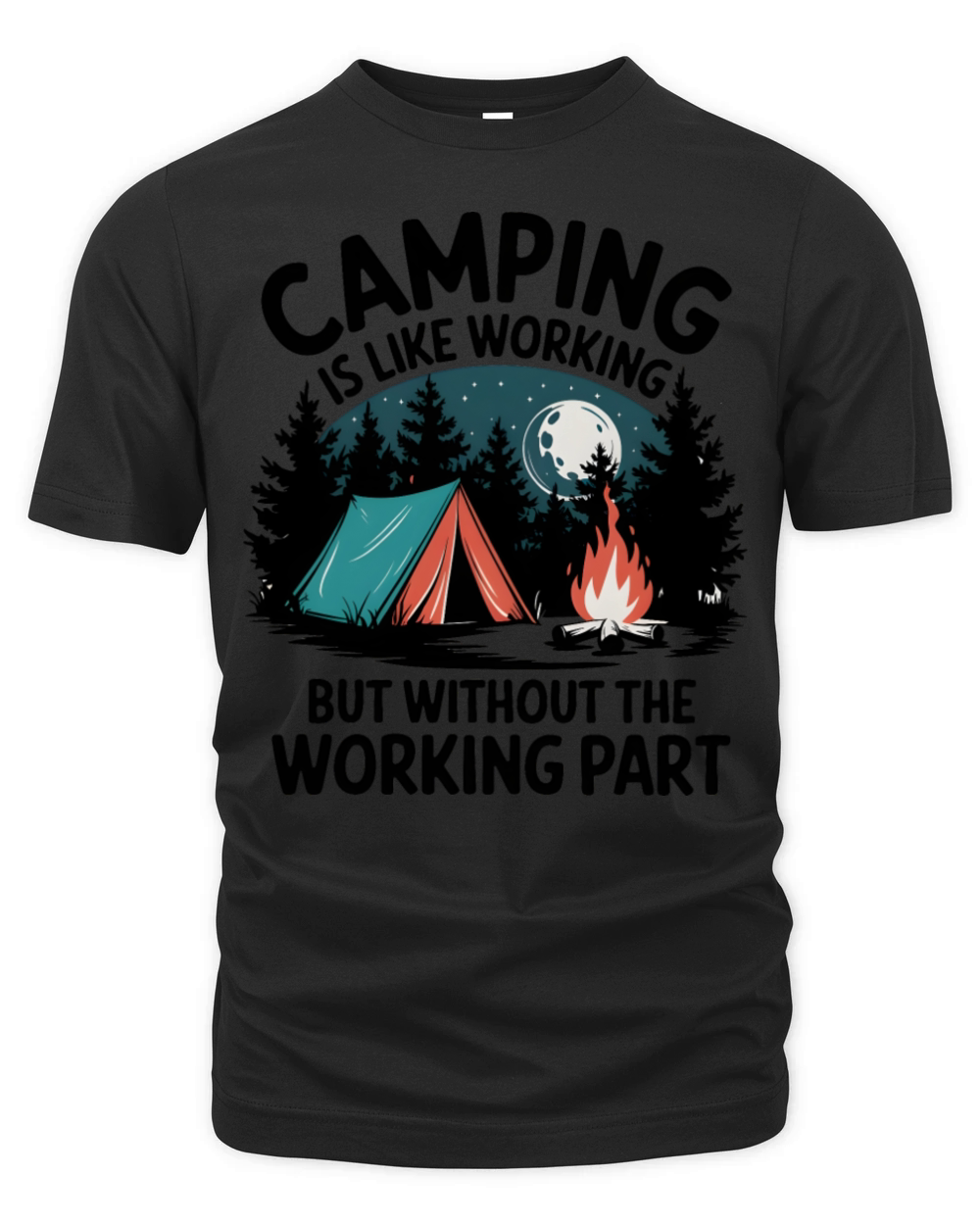 Quotes Camping is like working Organic Unisex T-shirt