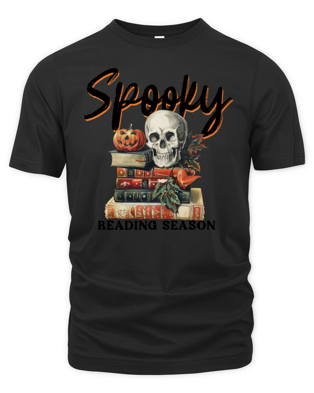 Spooky Reading Season - Vintage Halloween - Skull Organic Unisex T-shirt