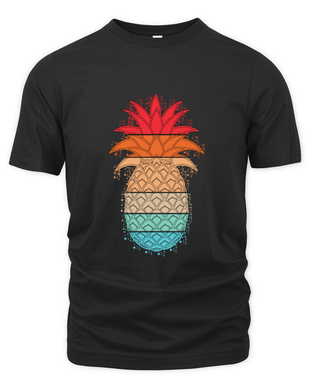 Tropical Hawaiian Pineapple Aloha Retro Vintage Organic Unisex T-shirt