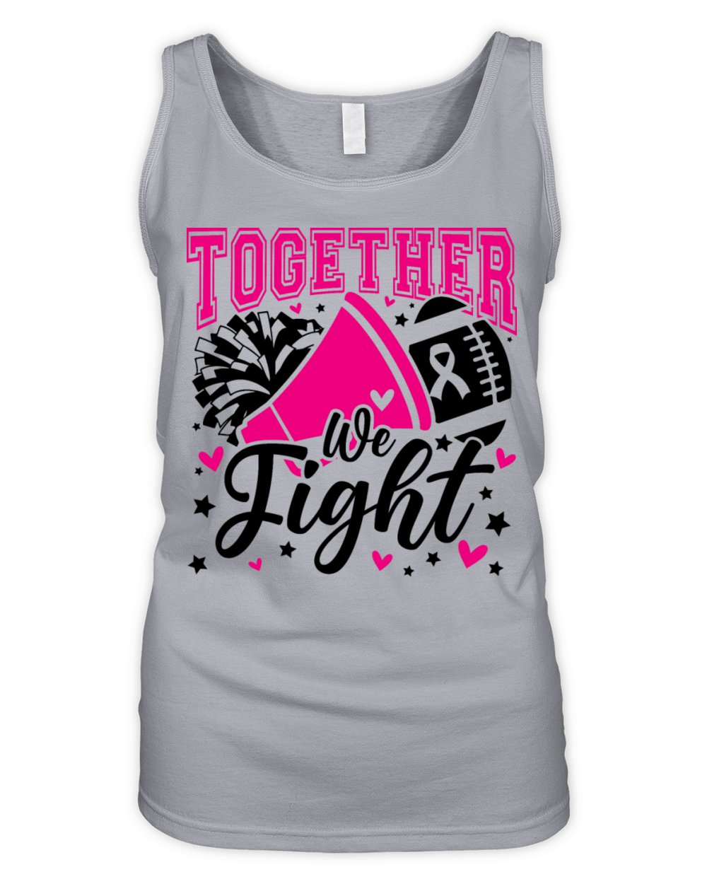 Together We Fight Ribbon Breast Cancer Awareness Organic Women's Tank Top