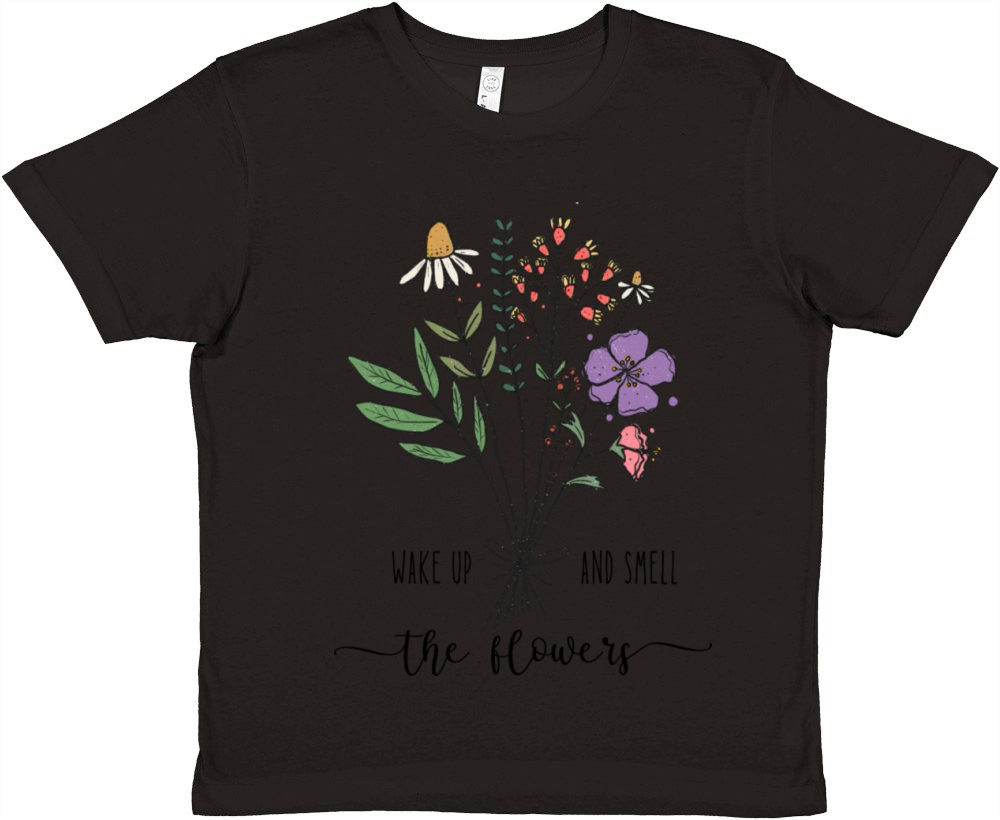 Retro Vintage Wildflowers Motivational Quote Premium Kids Crewneck T-shirt