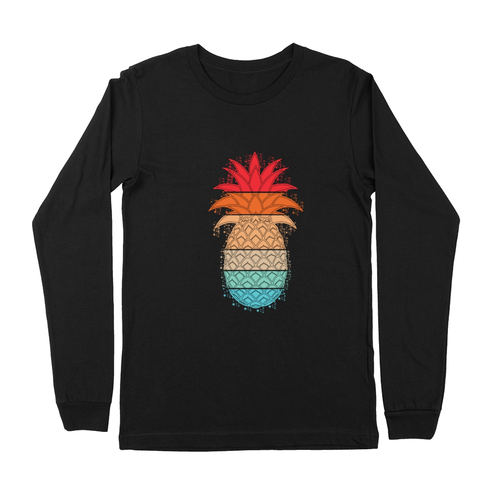 Tropical Hawaiian Pineapple Aloha Retro Vintage Premium Long Sleeve