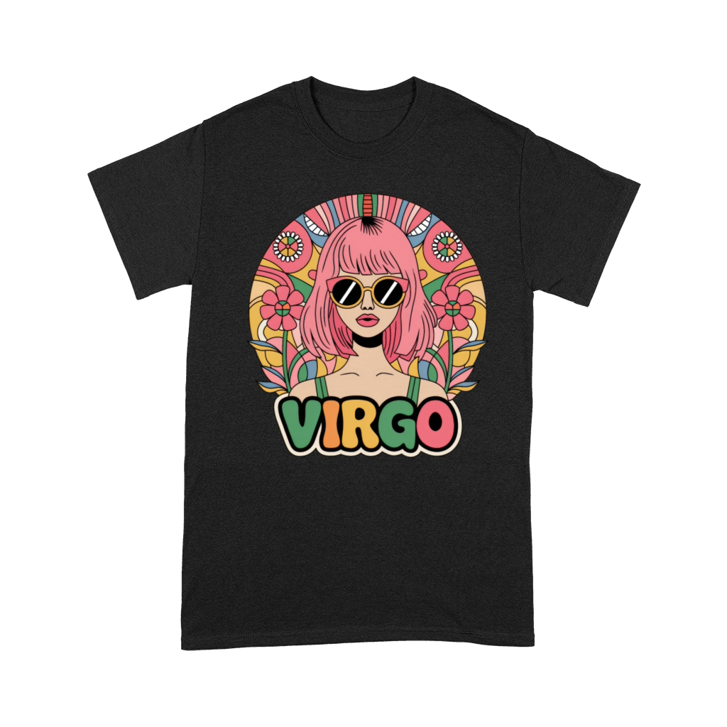Stylish Retro Virgo Woman Zodiac Sign Colorful Premium T-shirt