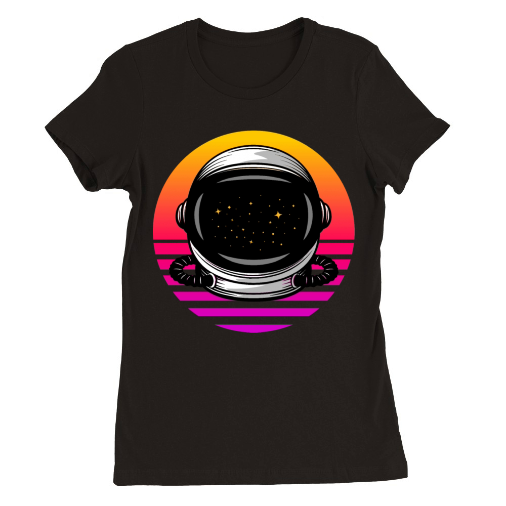 Astronaut Stargazers Space Lover Retro Vintage Premium Womens Crewneck T-shirt