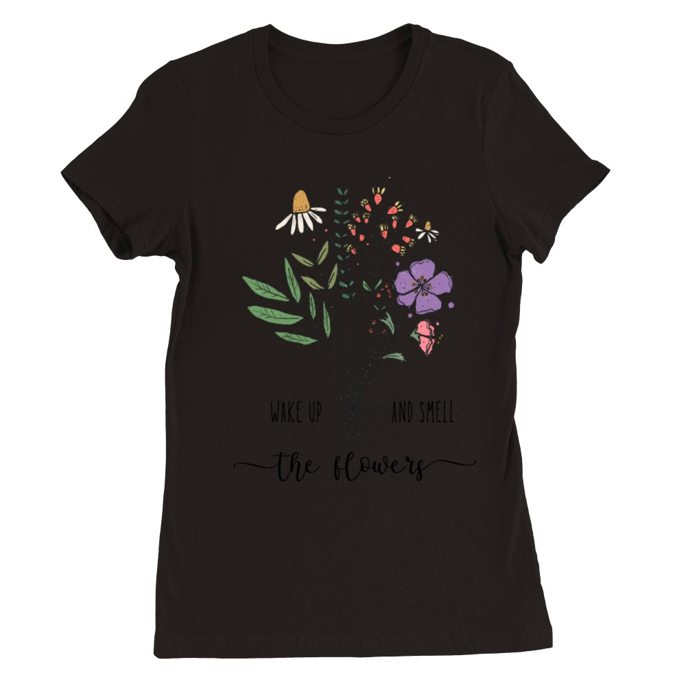 Retro Vintage Wildflowers Motivational Quote Premium Womens Crewneck T-shirt