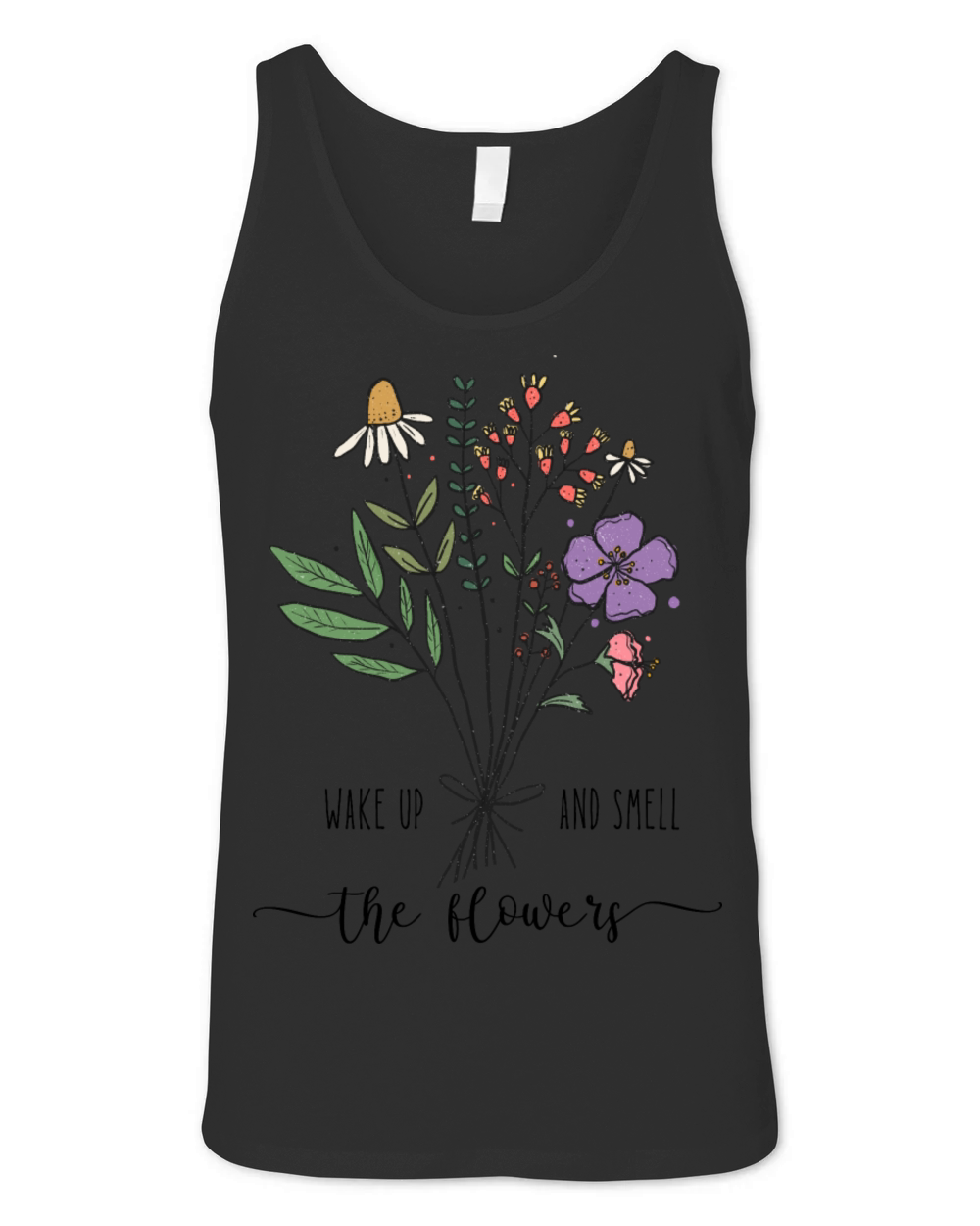 Retro Vintage Wildflowers Motivational Quote Unisex Jersey Tank