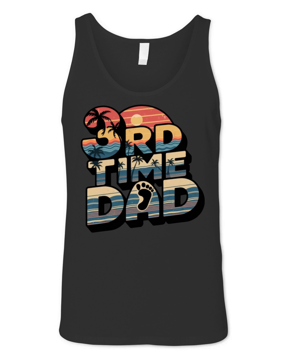 Vintage Retro Sunset 3rd Third Time Dad est 2024 Unisex Jersey Tank