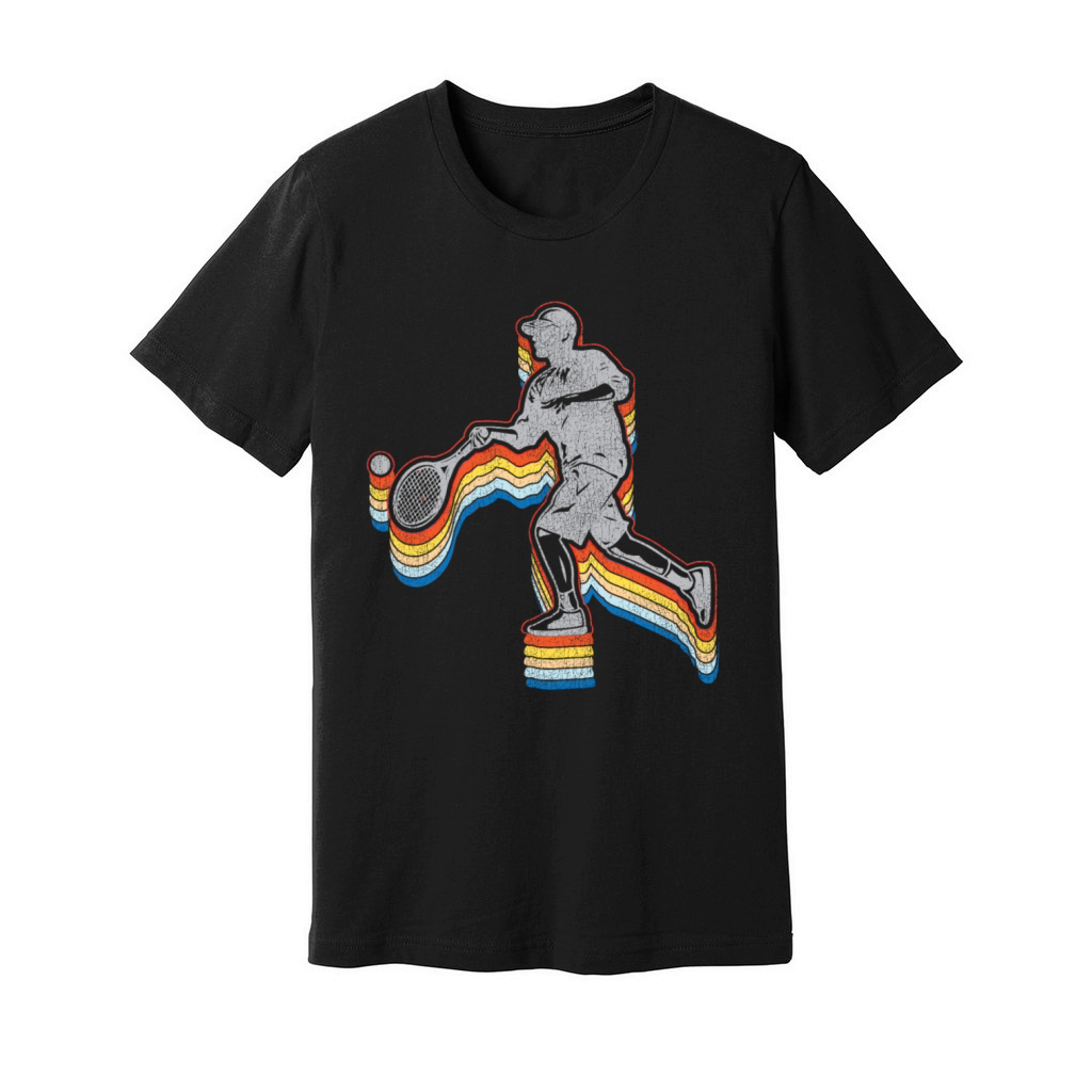 Funny Tennis Player Racket Retro Unisex Jersey Tee