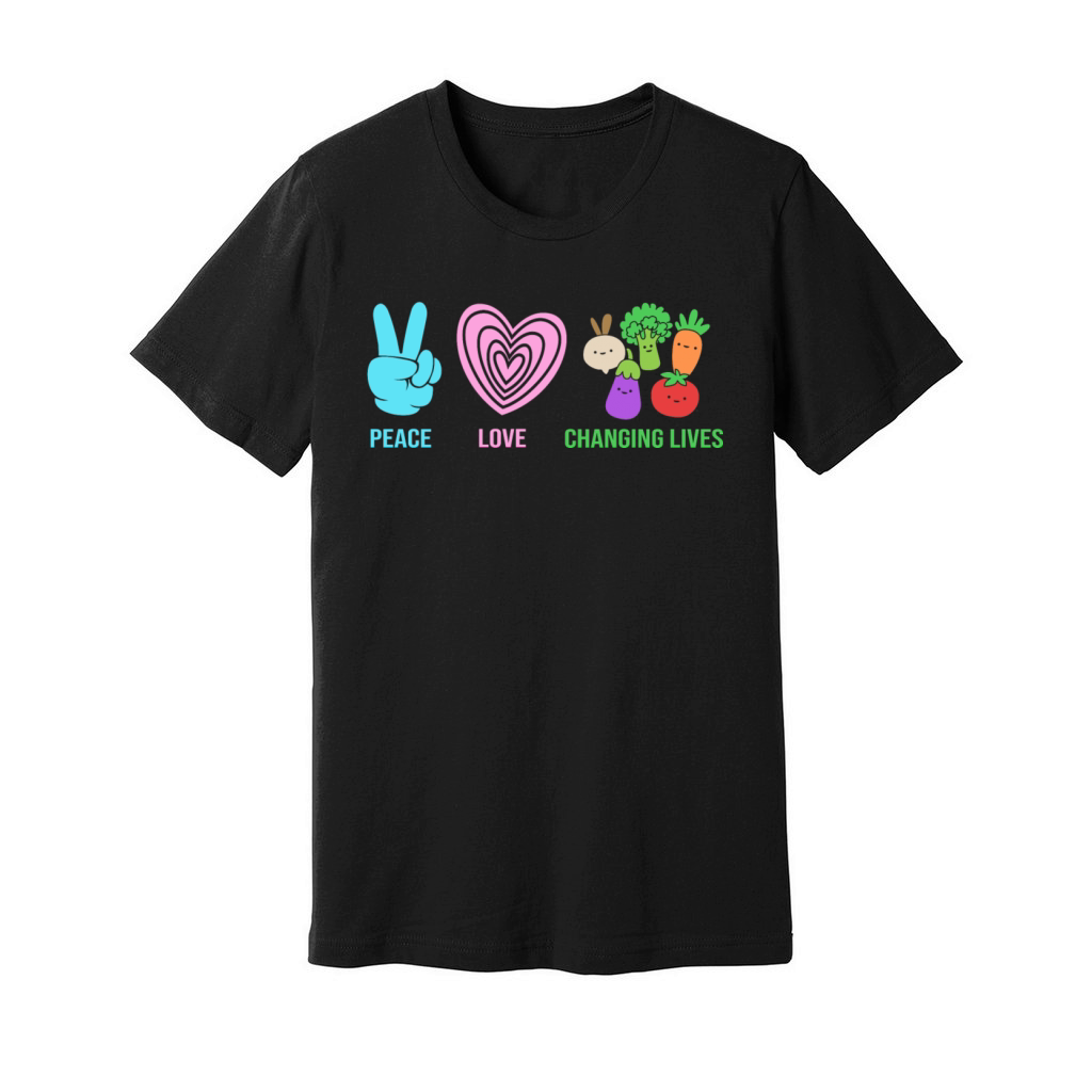 Peace Love Changing Lives Nutritionist Dietitian Unisex Jersey Tee