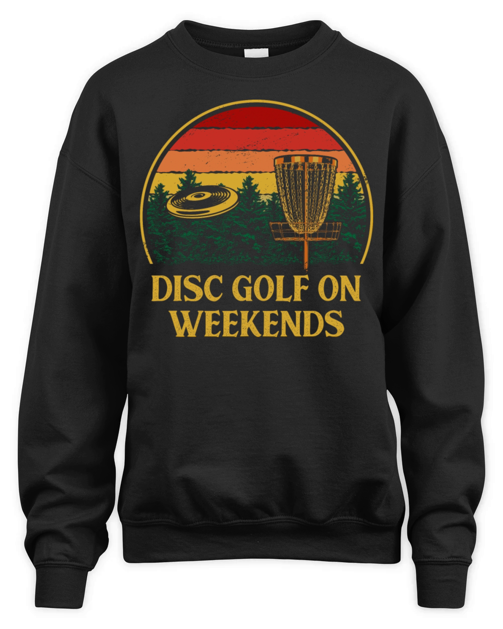 Disc Golf on Weekends Hobby Golfer Activities Unisex Premium Crewneck Sweatshirt