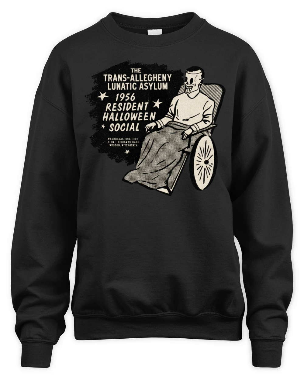Vintage Insane Asylum Halloween Social Unisex Premium Crewneck Sweatshirt