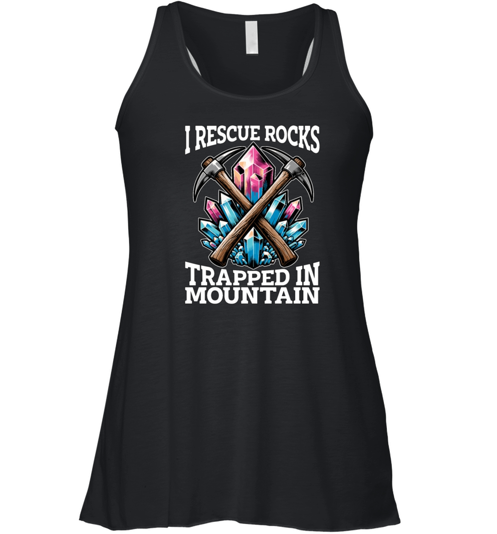 Rockhounding I Rescue Rocks Mineral Collecting Women's Flowy Tank Top