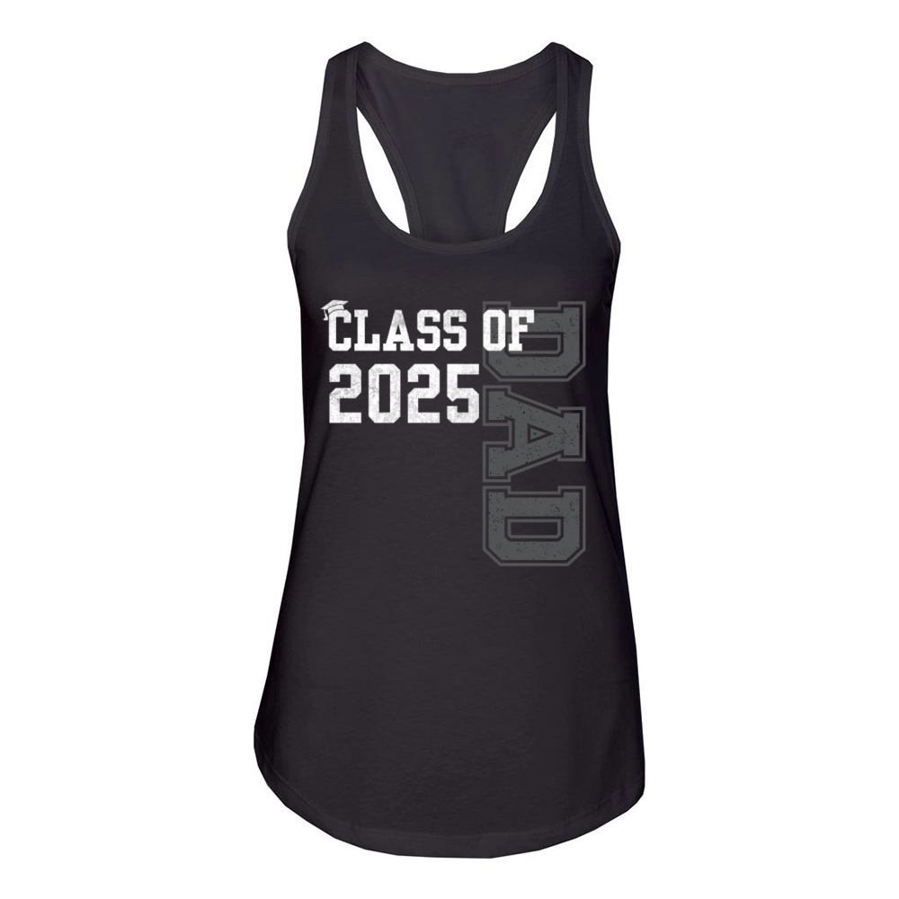 Senior Dad 2025 Proud Dad Of Class Of 2025 Senior Women's Racerback Tank