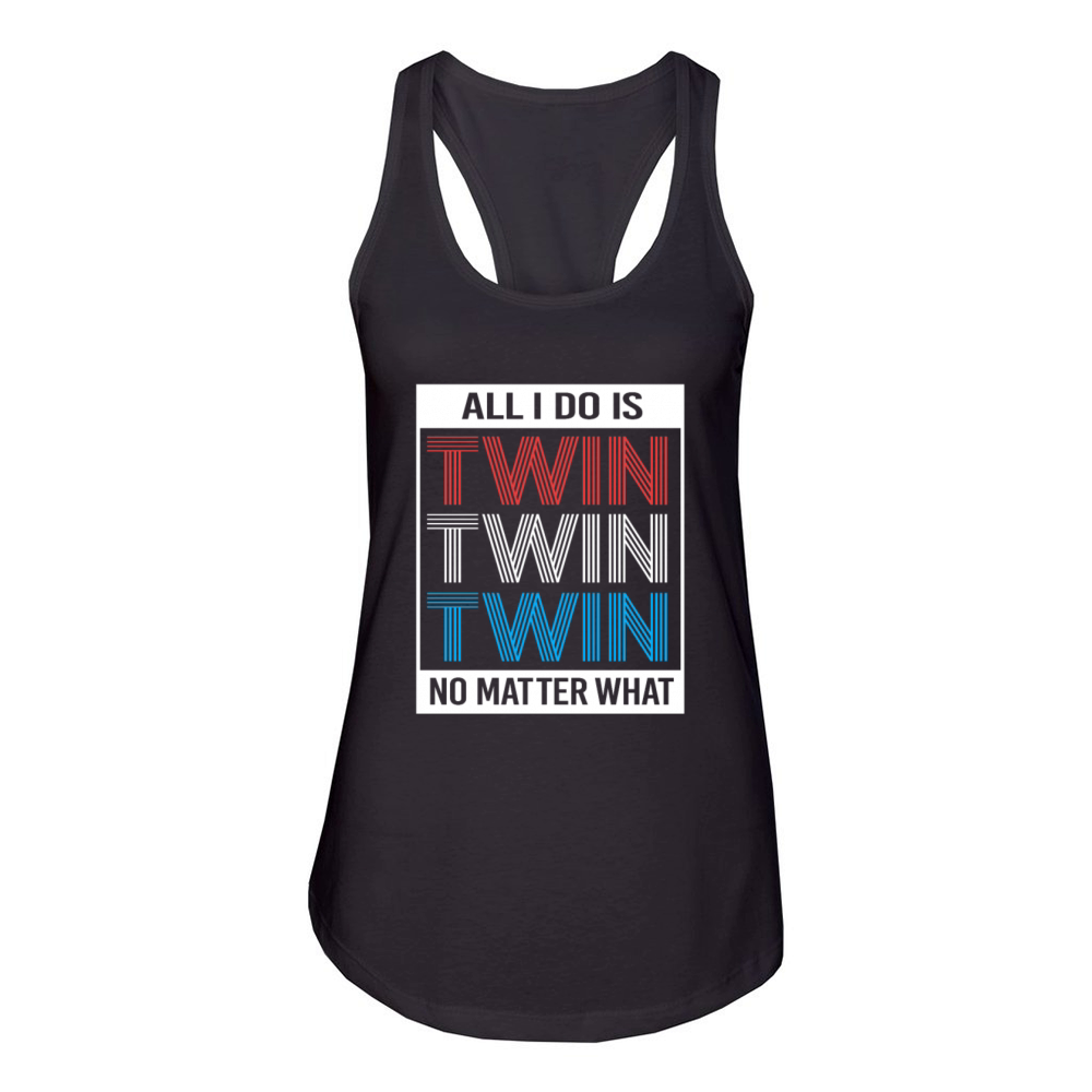 Twin Parent Birthday Fathers Day Funny Twin Dad Women's Racerback Tank