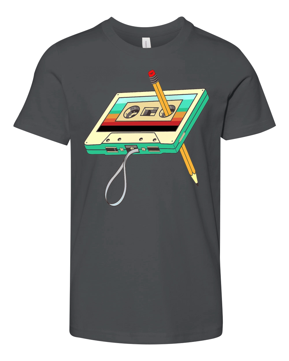 Cassette Tape Pencil 1980s Retro Vintage Youth Unisex Jersey Tee