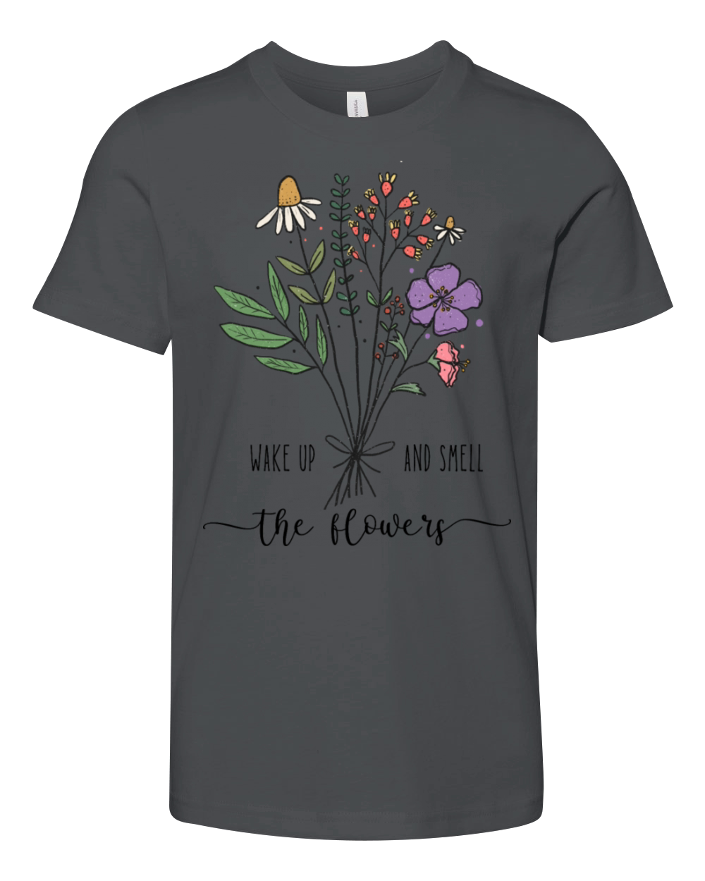 Retro Vintage Wildflowers Motivational Quote Youth Unisex Jersey Tee