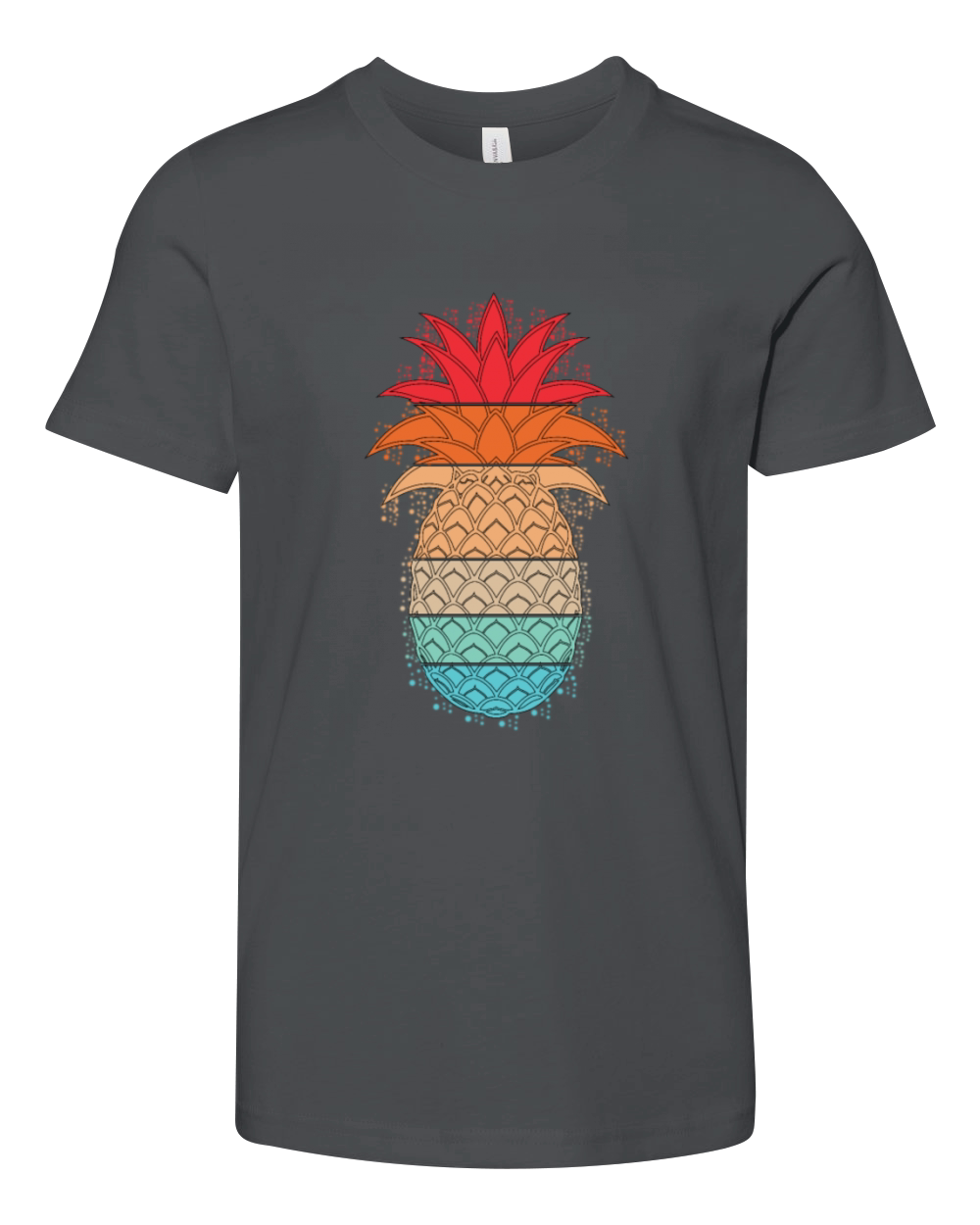 Tropical Hawaiian Pineapple Aloha Retro Vintage Youth Unisex Jersey Tee