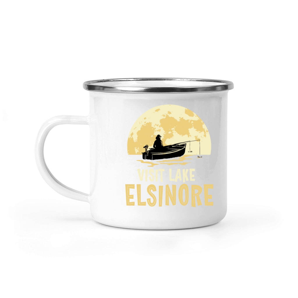 California VISIT LAKE ELSINORE Fishing Fisherman Camping Mug