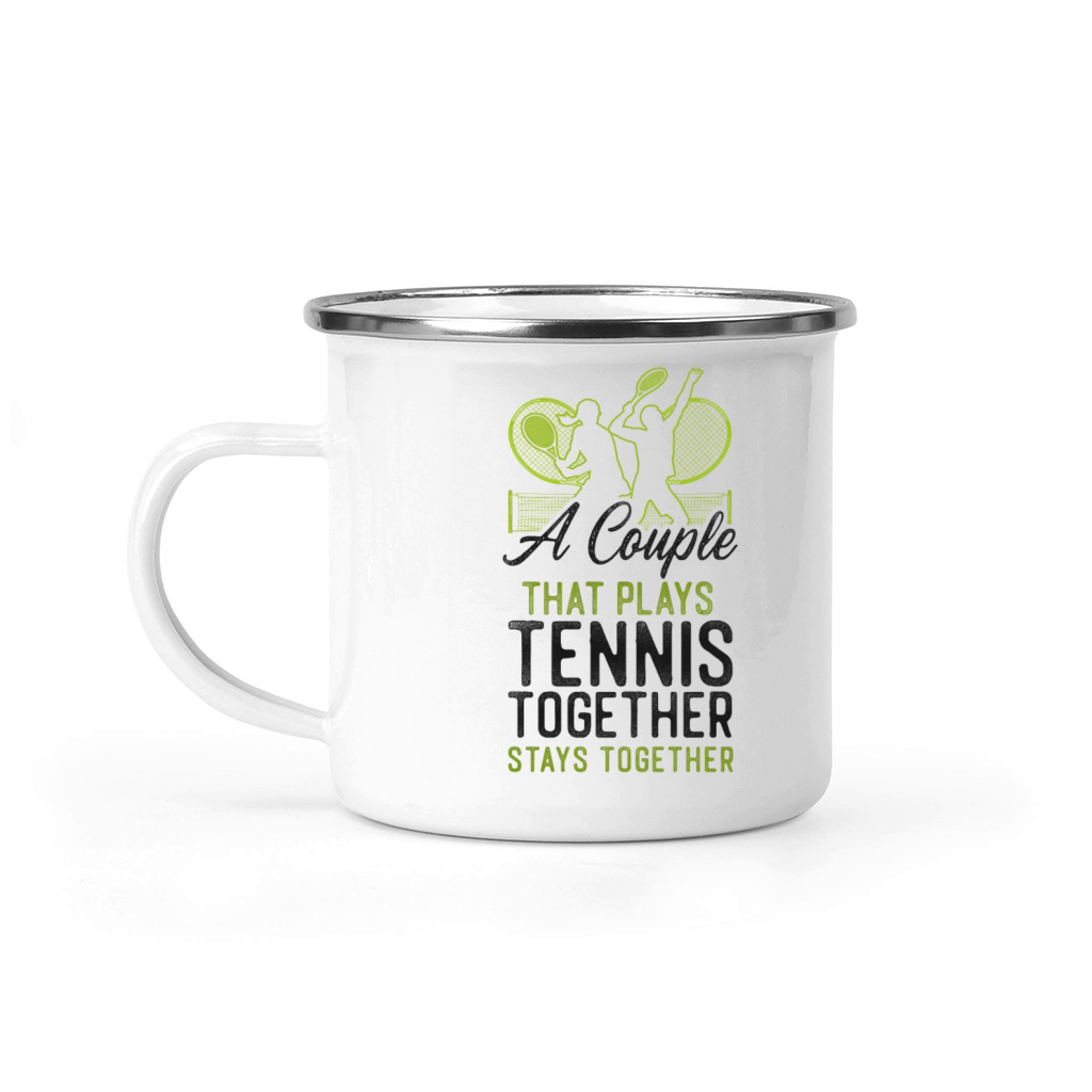 Funny Tennis Player Racket Couple Camping Mug