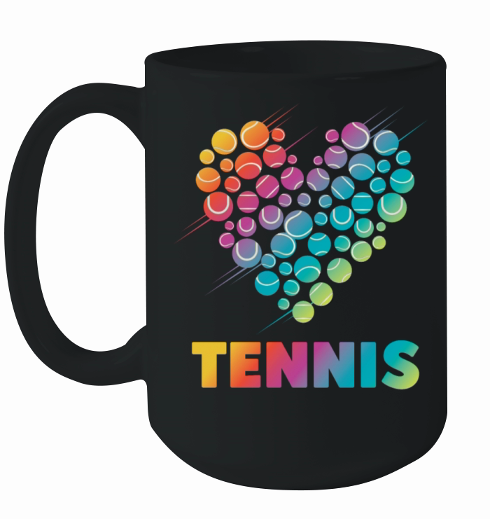 Funny Tennis Player Racket Heart Ceramic Mug