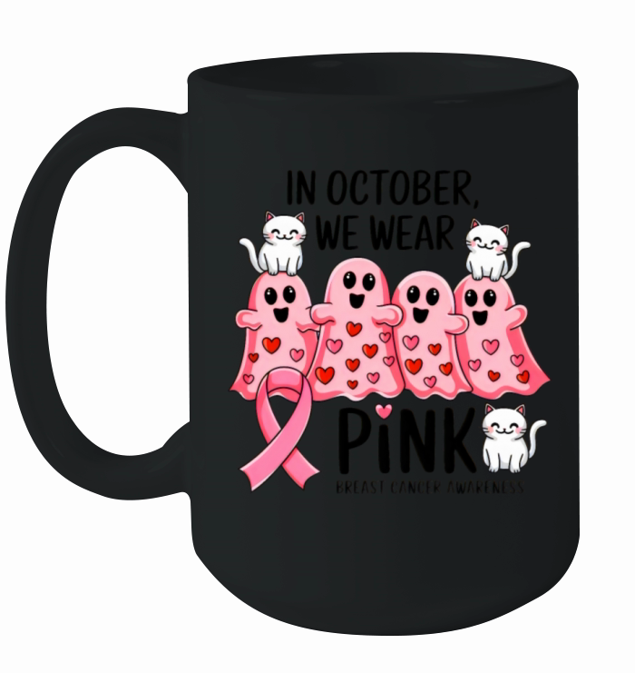 In October We Wear Pink Breast Cancer Awareness Ceramic Mug